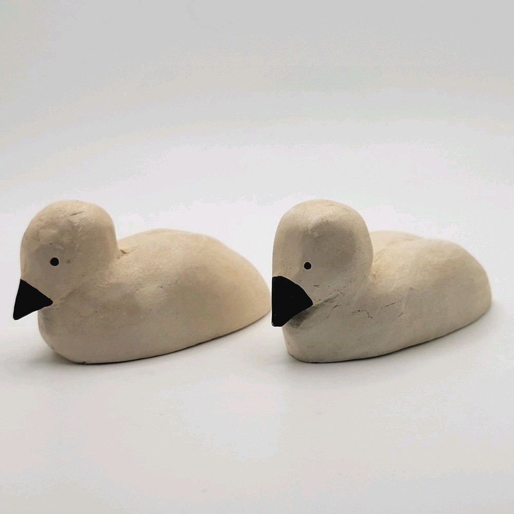 VTG Boyds Collection Duck Figurines Pair 3" Rustic Farmhouse Country‎ Decor 2002